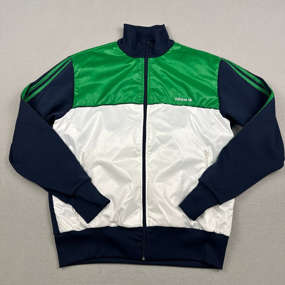 adidas Jacket Men Extra Large Green Originals Colorblock Full Zip Track Jacket